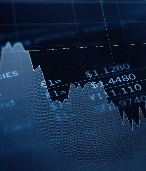 Stock chart with currency exchange rates